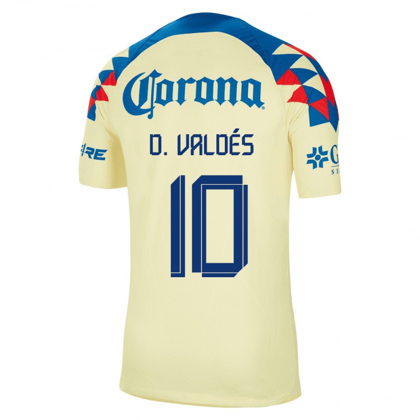 Kobiety Diego Valdes #10 Żółty Domowa Koszulka 2023/24 Koszulki Klubowe