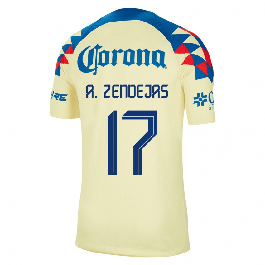 Kobiety Alejandro Zendejas #17 Żółty Domowa Koszulka 2023/24 Koszulki Klubowe