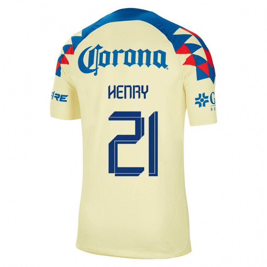 Kobiety Henry Martin #21 Żółty Domowa Koszulka 2023/24 Koszulki Klubowe