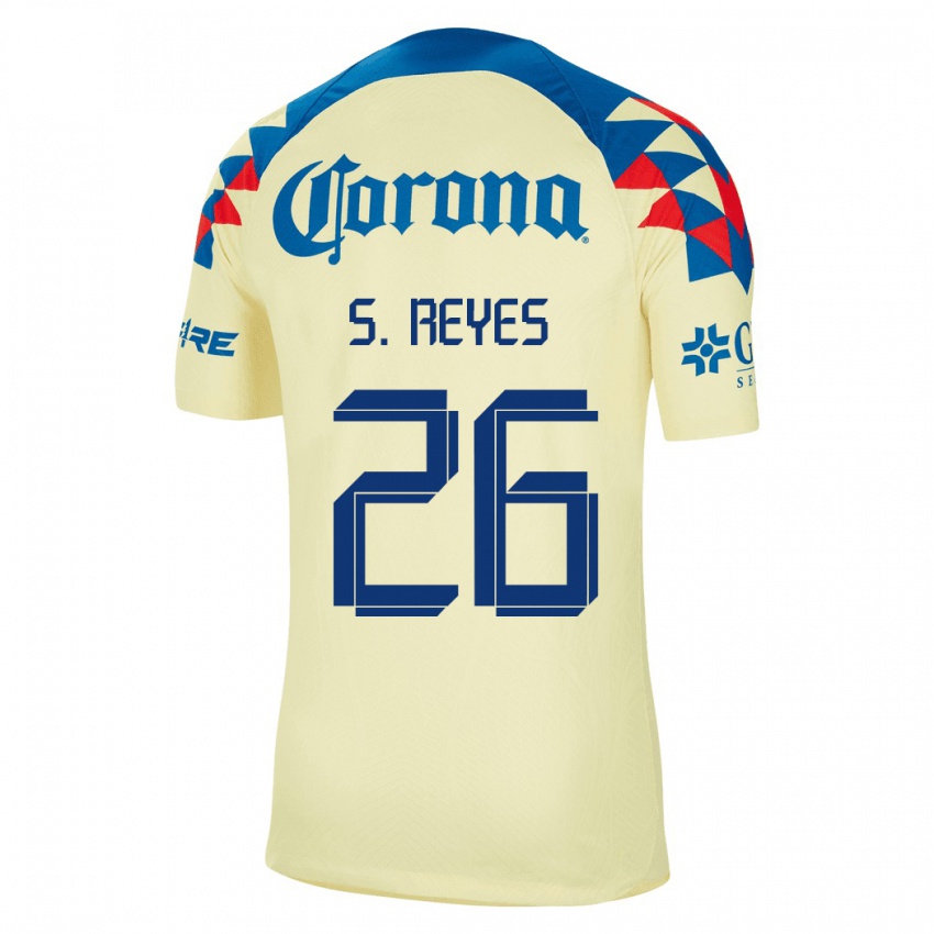 Kobiety Salvador Reyes #26 Żółty Domowa Koszulka 2023/24 Koszulki Klubowe