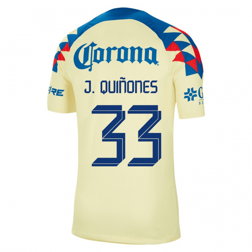 Kobiety Julián Quiñones #33 Żółty Domowa Koszulka 2023/24 Koszulki Klubowe