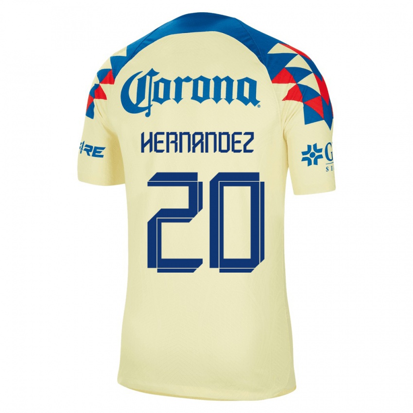 Kobiety Nicki Hernandez #20 Żółty Domowa Koszulka 2023/24 Koszulki Klubowe