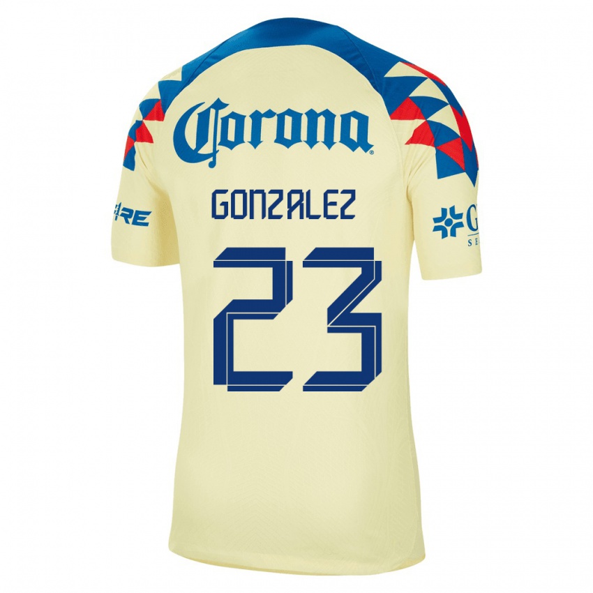 Kobiety Itzel Gonzalez #23 Żółty Domowa Koszulka 2023/24 Koszulki Klubowe
