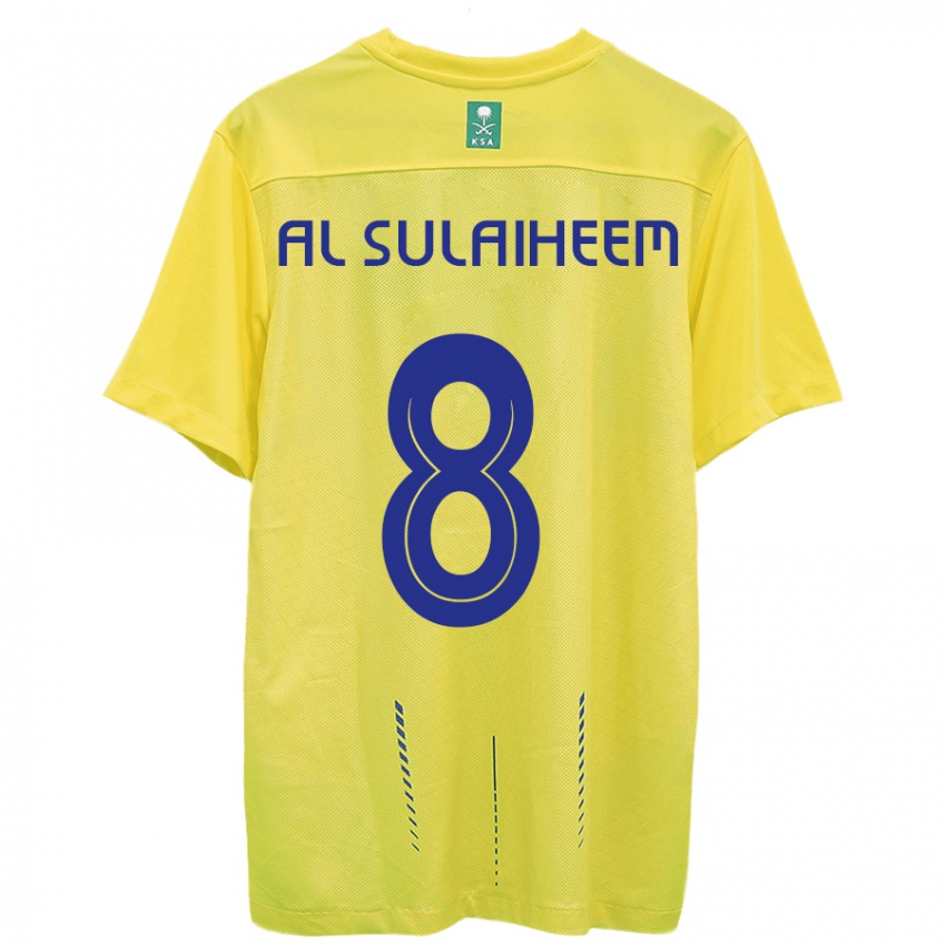 Kobiety Abdulmajeed Al-Sulaiheem #8 Żółty Domowa Koszulka 2023/24 Koszulki Klubowe