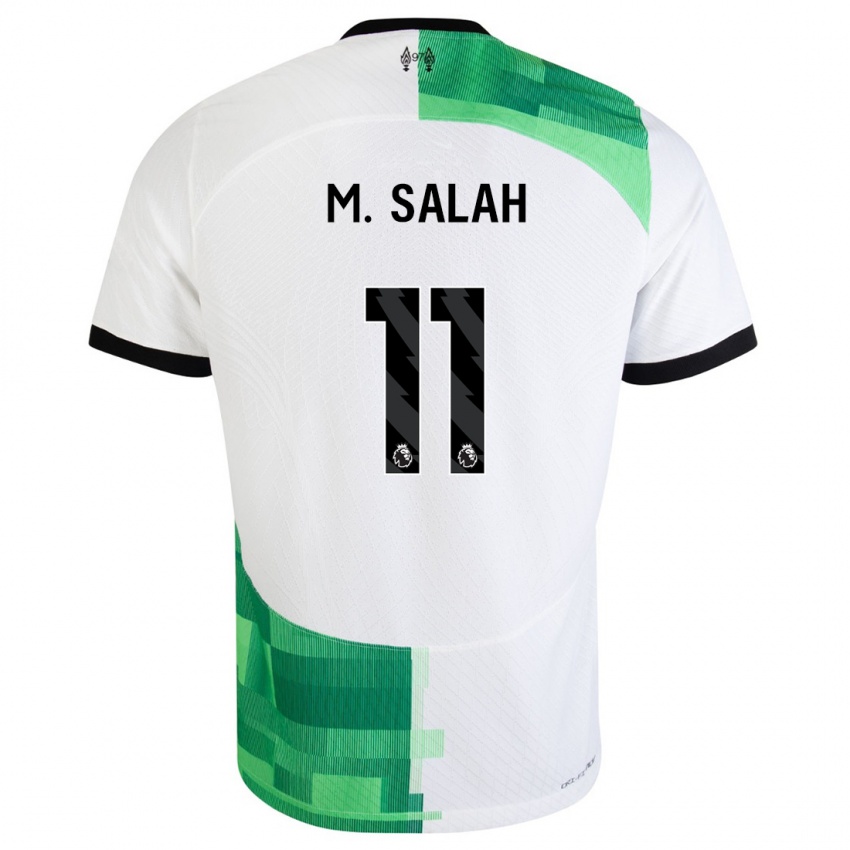 Kobiety Mohamed Salah #11 Biały Zielony Wyjazdowa Koszulka 2023/24 Koszulki Klubowe