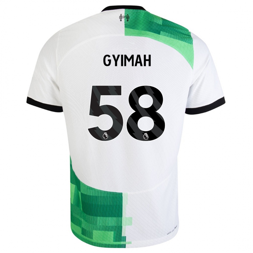 Kobiety Francis Gyimah #58 Biały Zielony Wyjazdowa Koszulka 2023/24 Koszulki Klubowe