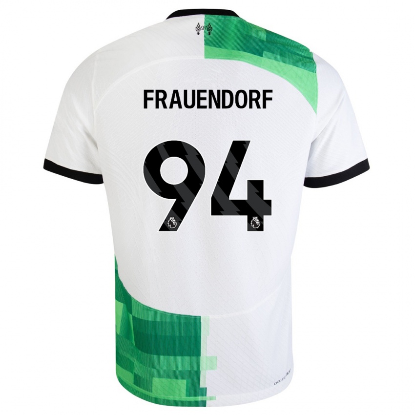 Kobiety Melkamu Frauendorf #94 Biały Zielony Wyjazdowa Koszulka 2023/24 Koszulki Klubowe