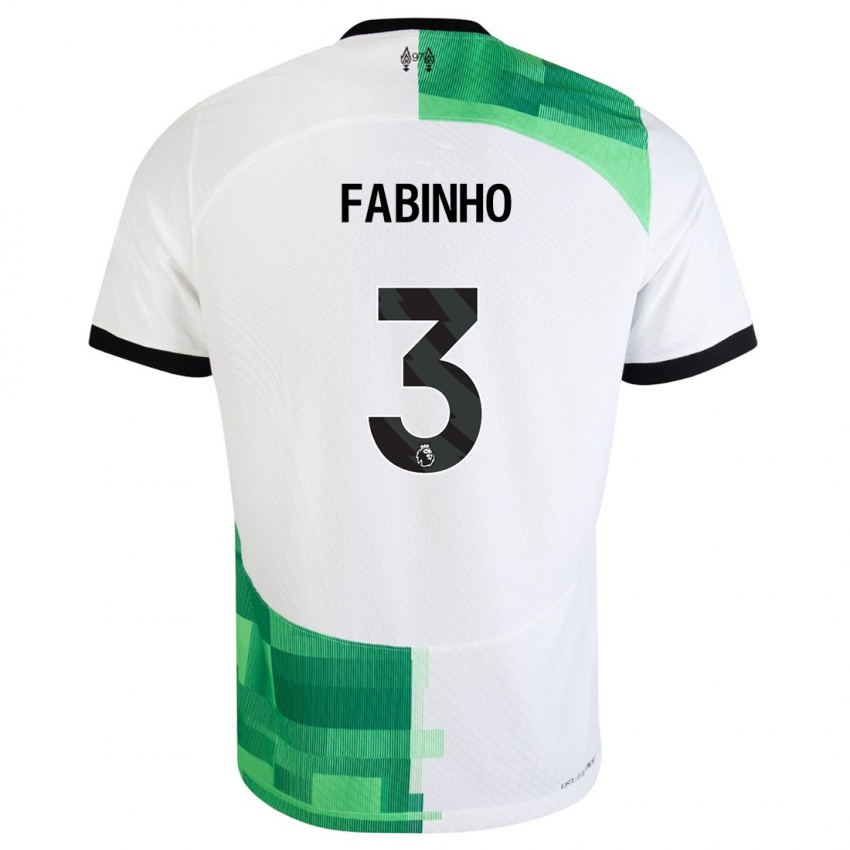 Kobiety Fabinho #3 Biały Zielony Wyjazdowa Koszulka 2023/24 Koszulki Klubowe