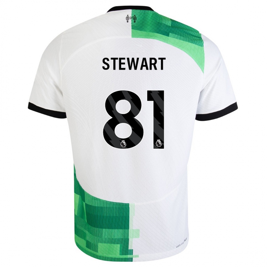 Kobiety Layton Stewart #81 Biały Zielony Wyjazdowa Koszulka 2023/24 Koszulki Klubowe