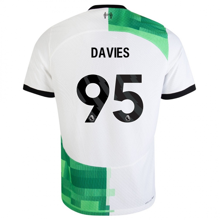 Kobiety Harvey Davies #95 Biały Zielony Wyjazdowa Koszulka 2023/24 Koszulki Klubowe