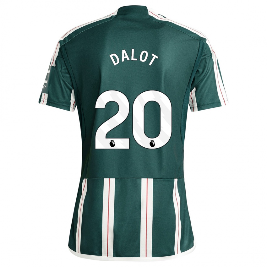 Kobiety Diogo Dalot #20 Ciemnozielony Wyjazdowa Koszulka 2023/24 Koszulki Klubowe