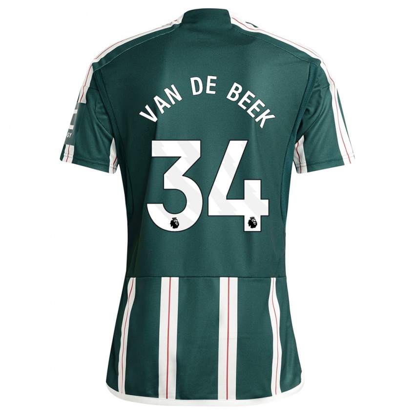 Kobiety Donny Van De Beek #34 Ciemnozielony Wyjazdowa Koszulka 2023/24 Koszulki Klubowe