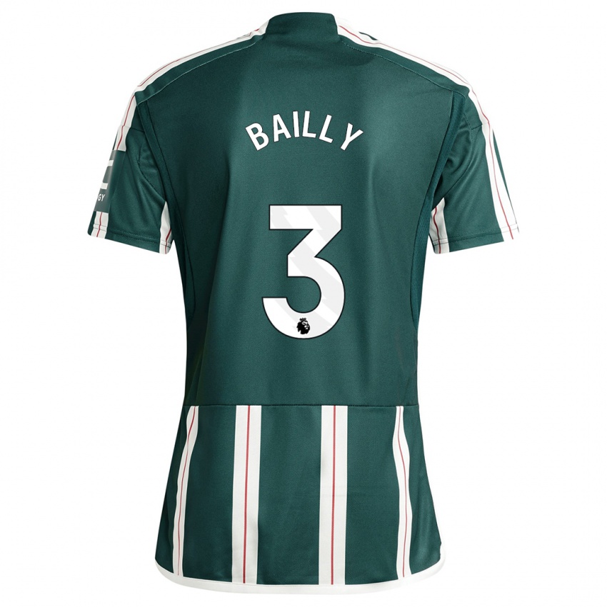 Kobiety Eric Bailly #3 Ciemnozielony Wyjazdowa Koszulka 2023/24 Koszulki Klubowe