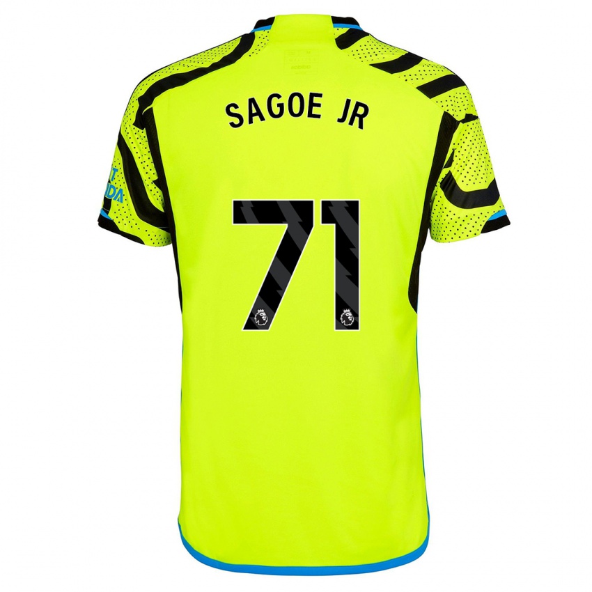 Kobiety Charles Sagoe Jr #71 Żółty Wyjazdowa Koszulka 2023/24 Koszulki Klubowe