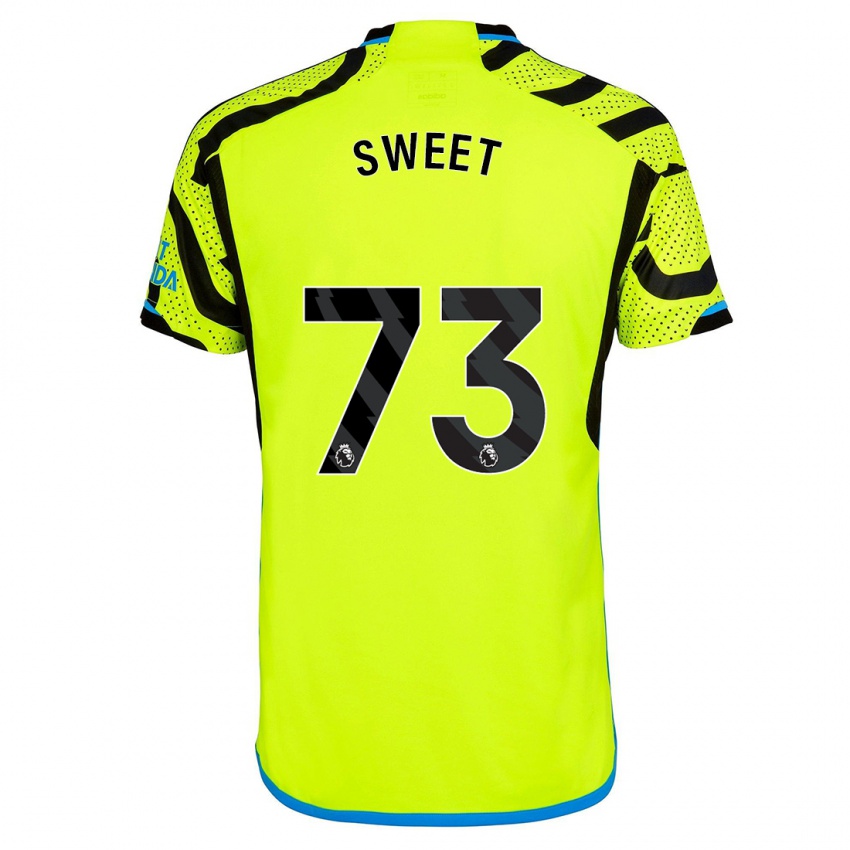 Kobiety James Sweet #73 Żółty Wyjazdowa Koszulka 2023/24 Koszulki Klubowe