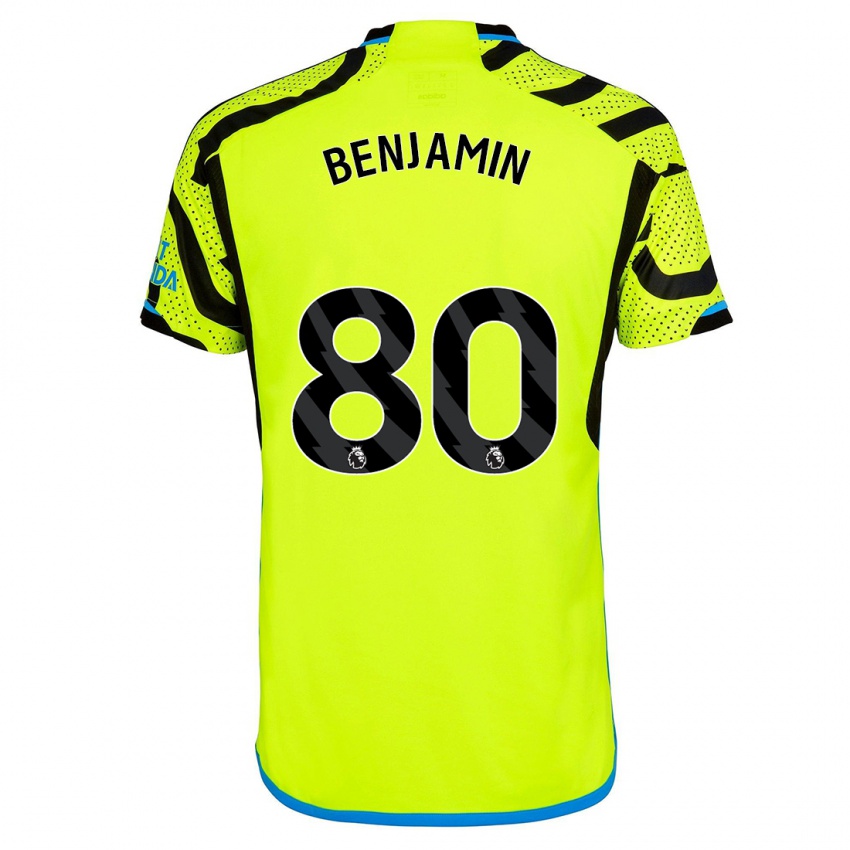 Kobiety Omari Benjamin #80 Żółty Wyjazdowa Koszulka 2023/24 Koszulki Klubowe