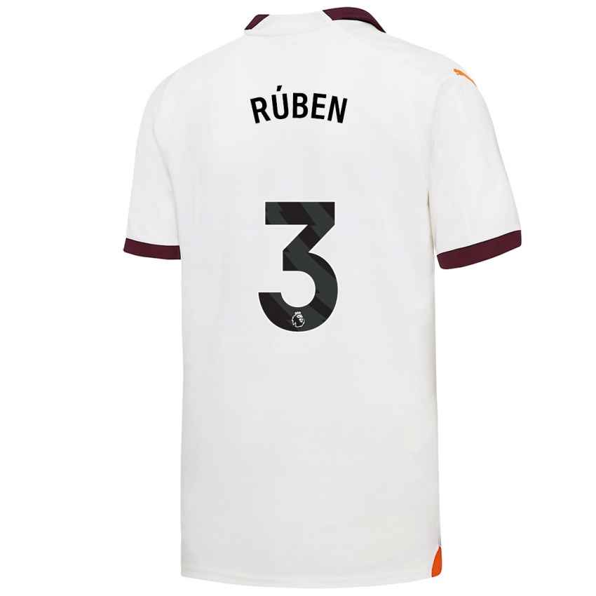 Kobiety Ruben Dias #3 Biały Wyjazdowa Koszulka 2023/24 Koszulki Klubowe