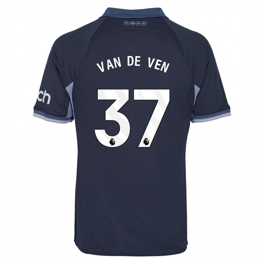 Kobiety Micky Van De Ven #37 Ciemny Niebieski Wyjazdowa Koszulka 2023/24 Koszulki Klubowe