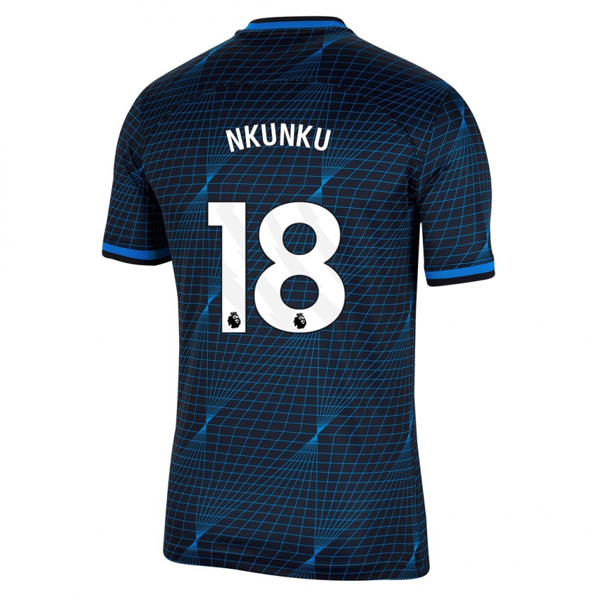 Kobiety Christopher Nkunku #18 Ciemny Niebieski Wyjazdowa Koszulka 2023/24 Koszulki Klubowe