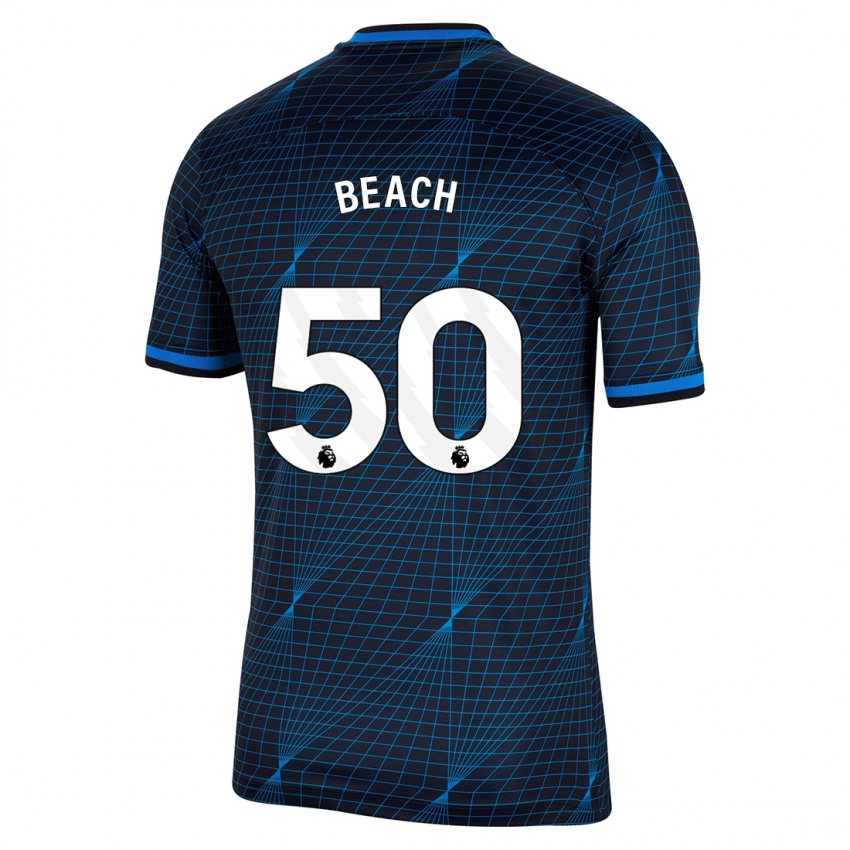Kobiety Eddie Beach #50 Ciemny Niebieski Wyjazdowa Koszulka 2023/24 Koszulki Klubowe