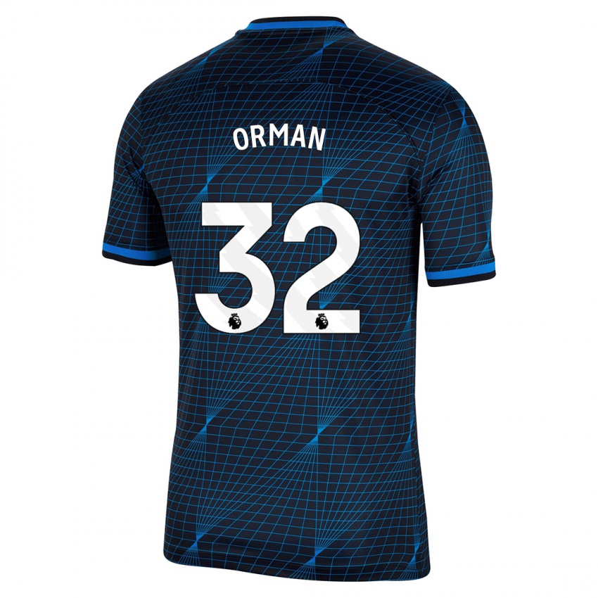 Kobiety Emily Orman #32 Ciemny Niebieski Wyjazdowa Koszulka 2023/24 Koszulki Klubowe