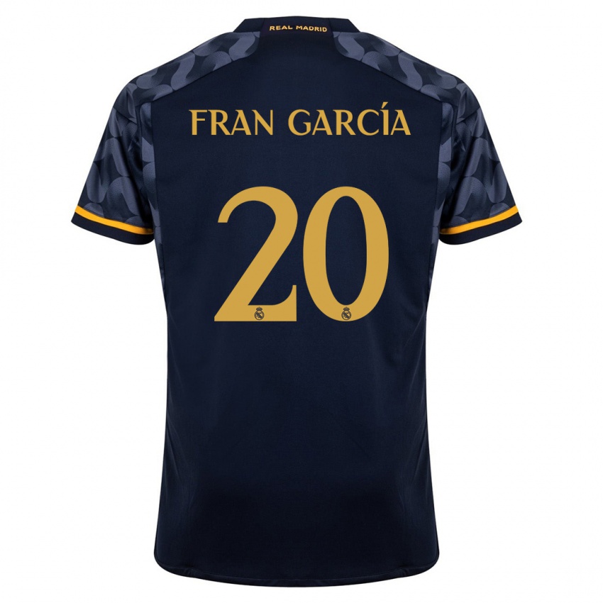 Kobiety Fran García #20 Ciemny Niebieski Wyjazdowa Koszulka 2023/24 Koszulki Klubowe