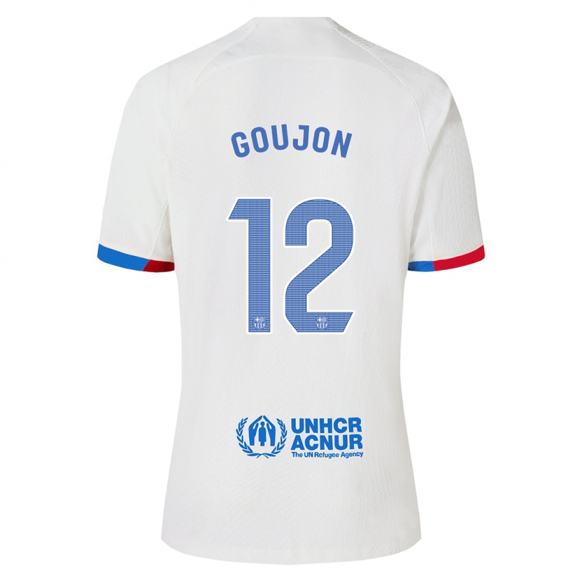 Kobiety Iker Goujon #12 Biały Wyjazdowa Koszulka 2023/24 Koszulki Klubowe