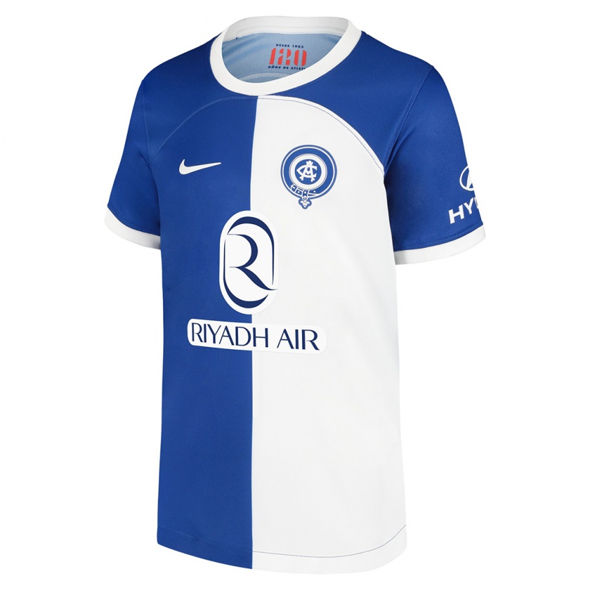 Kobiety Raúl Girona #0 Niebiesko Biały Wyjazdowa Koszulka 2023/24 Koszulki Klubowe
