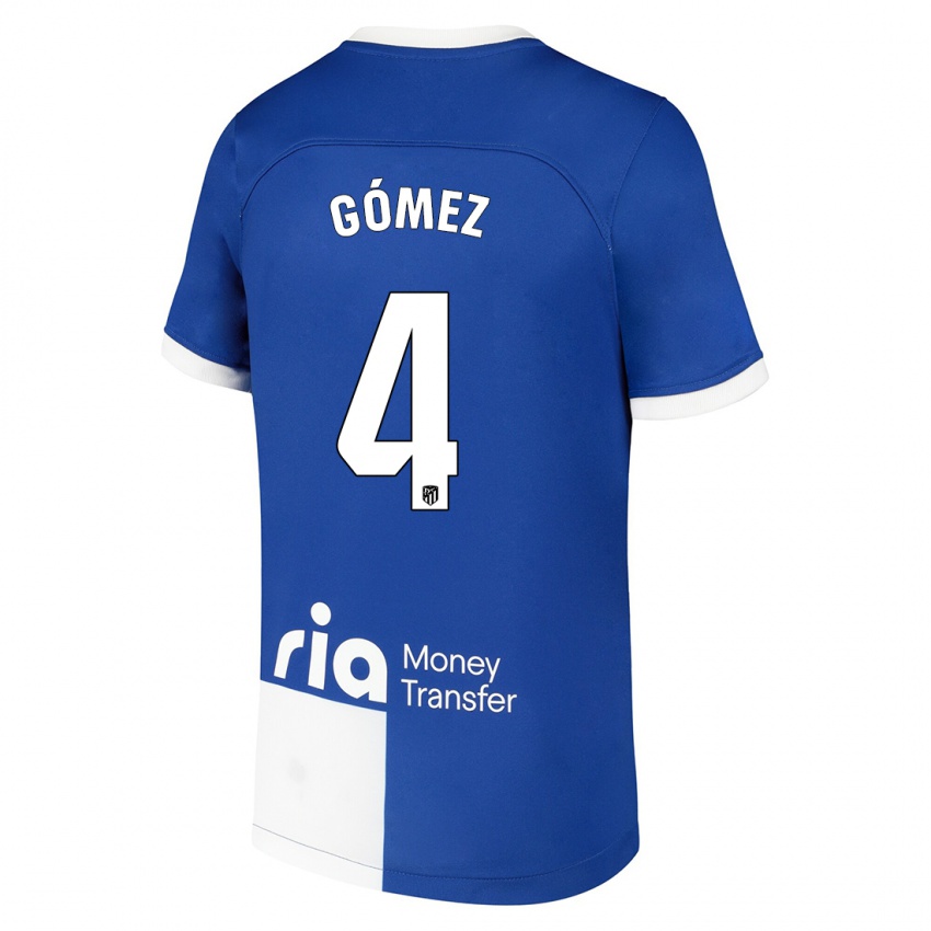 Kobiety Mariano Gómez #4 Niebiesko Biały Wyjazdowa Koszulka 2023/24 Koszulki Klubowe