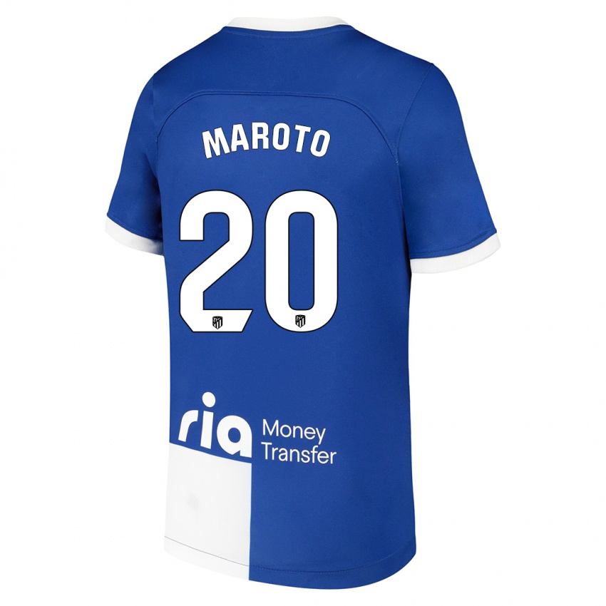 Kobiety Mario Maroto #20 Niebiesko Biały Wyjazdowa Koszulka 2023/24 Koszulki Klubowe