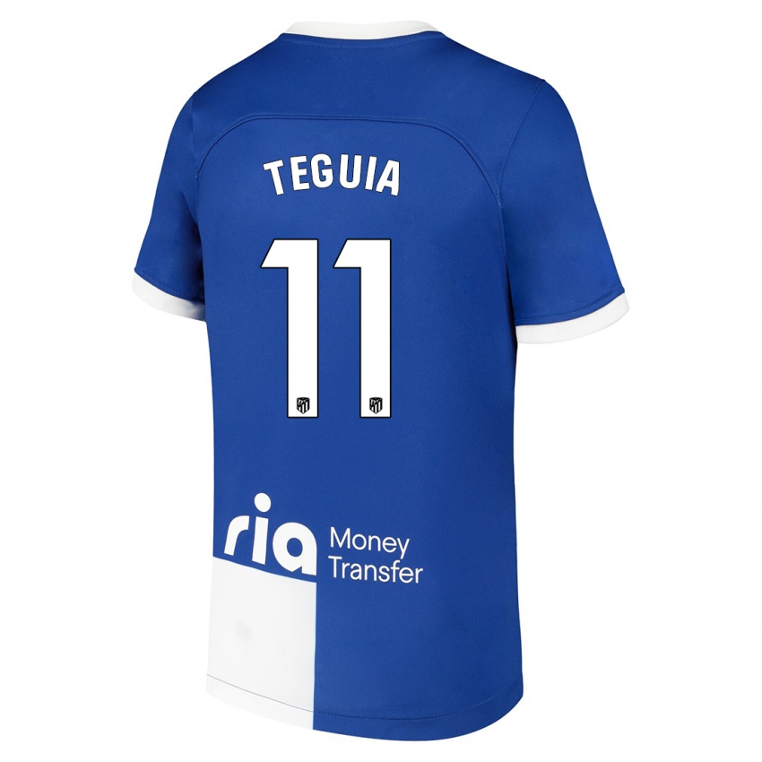 Kobiety Cedric Teguia #11 Niebiesko Biały Wyjazdowa Koszulka 2023/24 Koszulki Klubowe