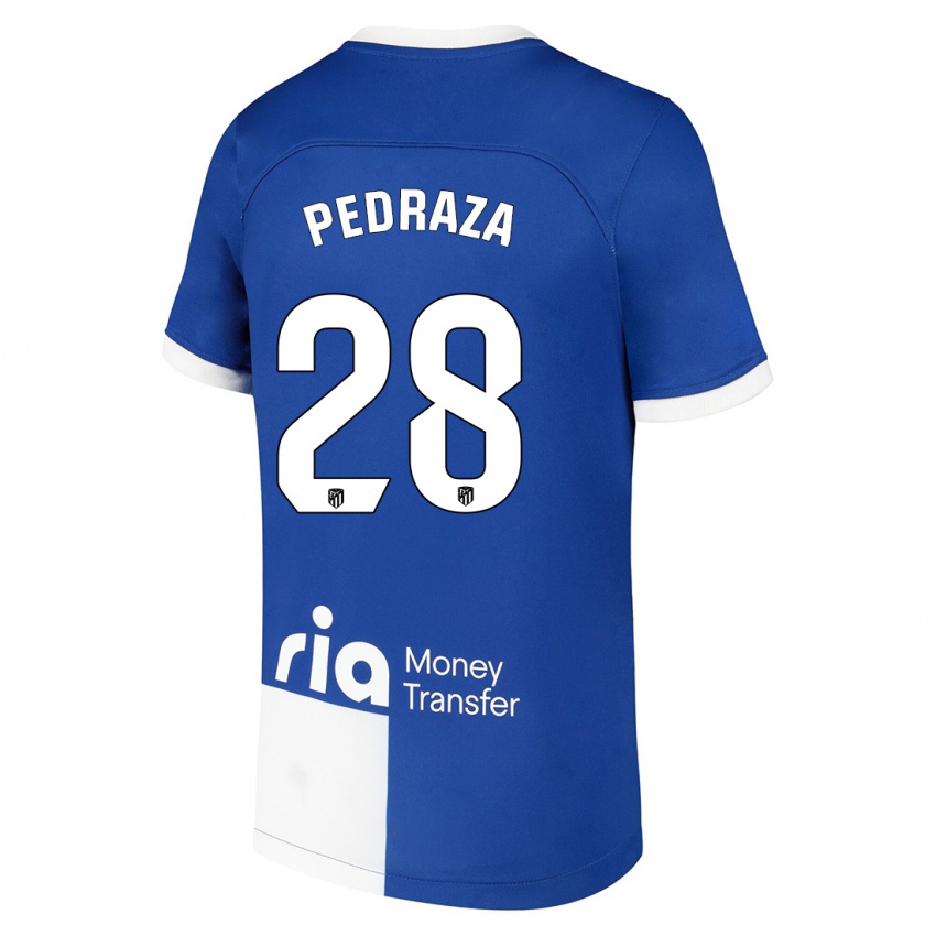 Kobiety Alfredo Pedraza #28 Niebiesko Biały Wyjazdowa Koszulka 2023/24 Koszulki Klubowe