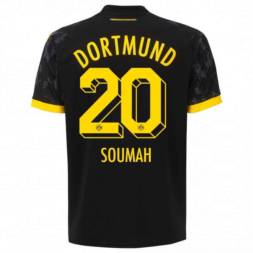 Kobiety Moussa Soumah #20 Czarny Wyjazdowa Koszulka 2023/24 Koszulki Klubowe