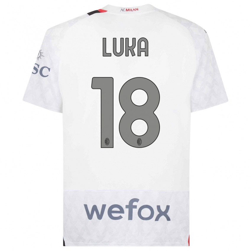 Kobiety Luka Romero #18 Biały Wyjazdowa Koszulka 2023/24 Koszulki Klubowe