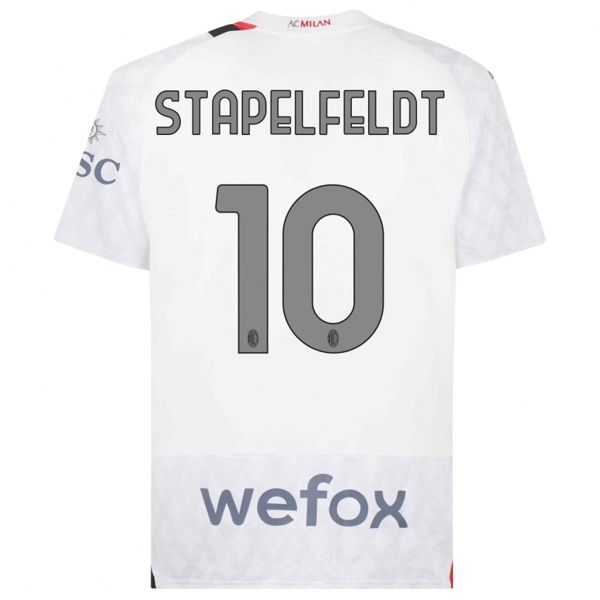Kobiety Nina Stapelfeldt #10 Biały Wyjazdowa Koszulka 2023/24 Koszulki Klubowe