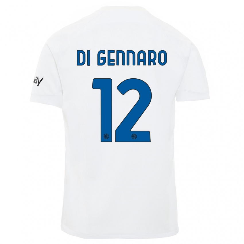 Kobiety Raffaele Di Gennaro #12 Biały Wyjazdowa Koszulka 2023/24 Koszulki Klubowe