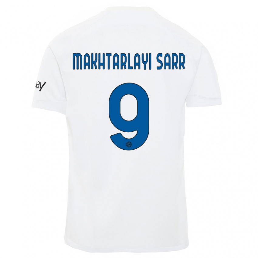 Kobiety Amadou Makhtarlayi Sarr #9 Biały Wyjazdowa Koszulka 2023/24 Koszulki Klubowe