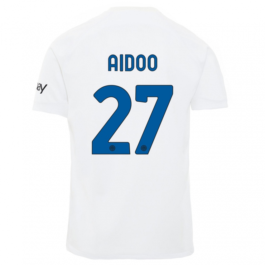 Kobiety Mike Aidoo #27 Biały Wyjazdowa Koszulka 2023/24 Koszulki Klubowe