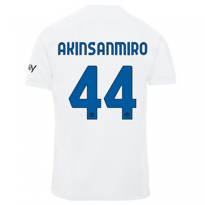 Kobiety Ebenezer Akinsanmiro #44 Biały Wyjazdowa Koszulka 2023/24 Koszulki Klubowe