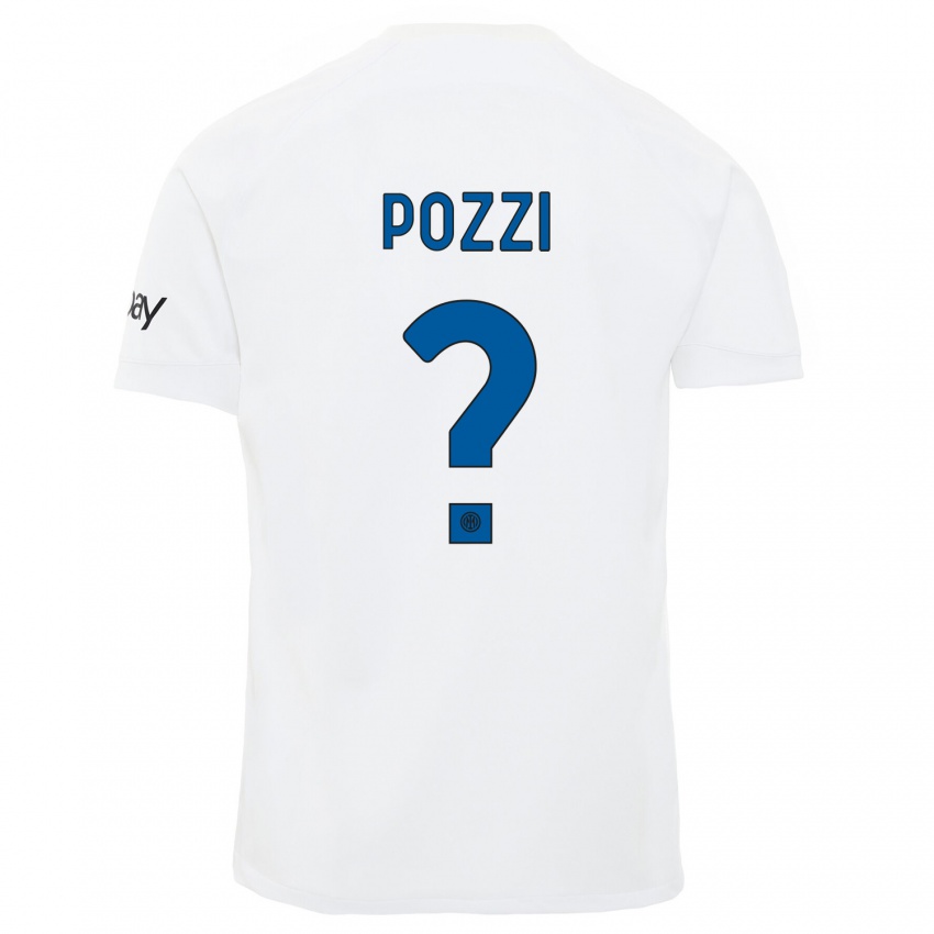 Kobiety Andrea Pozzi #0 Biały Wyjazdowa Koszulka 2023/24 Koszulki Klubowe