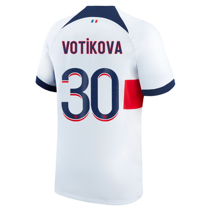 Kobiety Barbora Votikova #30 Biały Wyjazdowa Koszulka 2023/24 Koszulki Klubowe