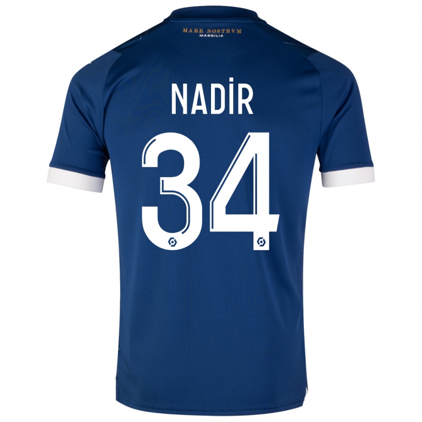 Kobiety Bilal Nadir #34 Ciemny Niebieski Wyjazdowa Koszulka 2023/24 Koszulki Klubowe