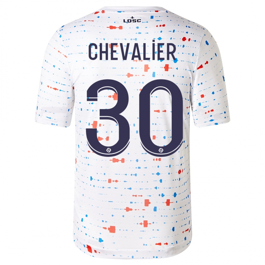 Kobiety Lucas Chevalier #30 Biały Wyjazdowa Koszulka 2023/24 Koszulki Klubowe
