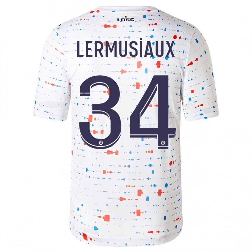 Kobiety Chrystal Lermusiaux #34 Biały Wyjazdowa Koszulka 2023/24 Koszulki Klubowe