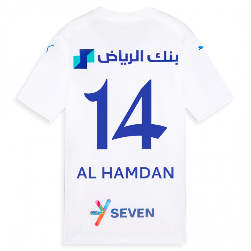 Kobiety Abdullah Al-Hamdan #14 Biały Wyjazdowa Koszulka 2023/24 Koszulki Klubowe