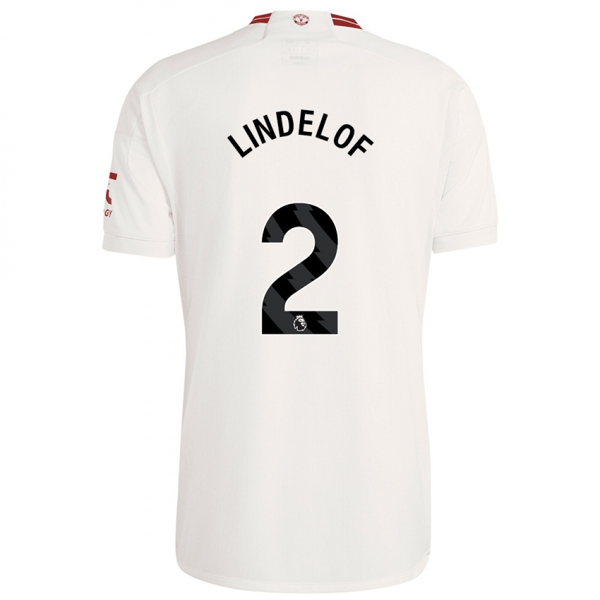 Kobiety Victor Lindelof #2 Biały Trzeci Komplet Koszulka 2023/24 Koszulki Klubowe