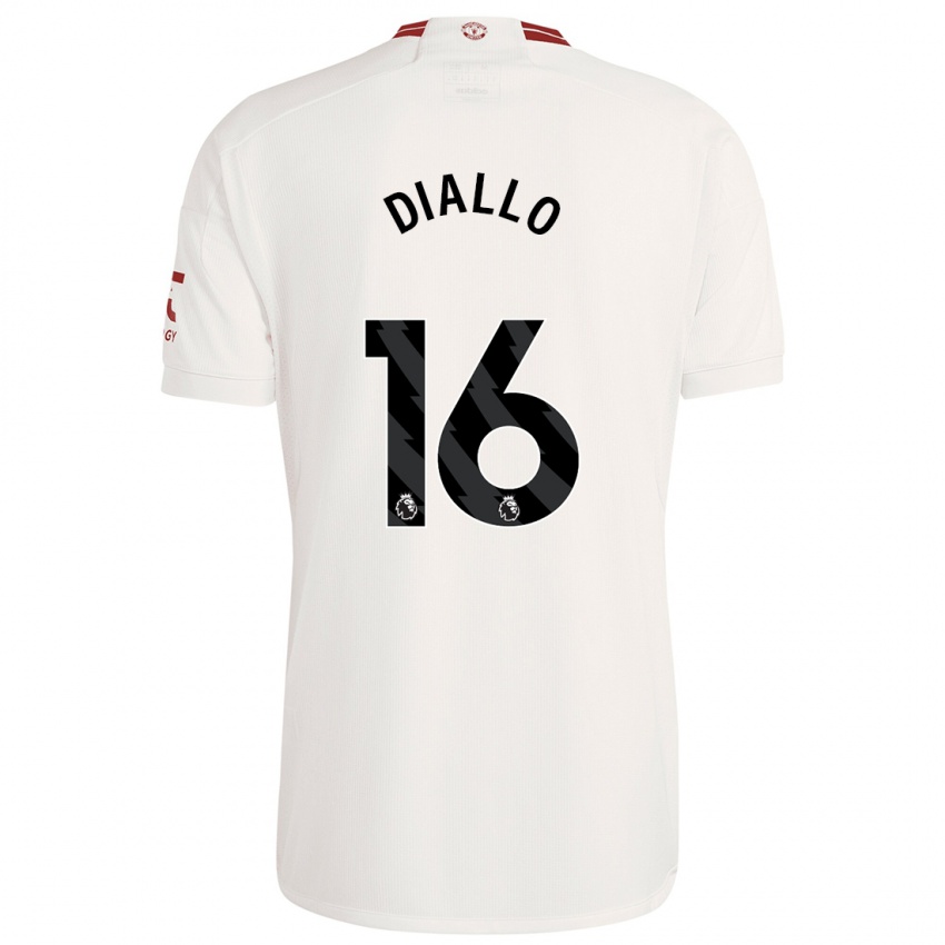 Kobiety Amad Diallo #16 Biały Trzeci Komplet Koszulka 2023/24 Koszulki Klubowe