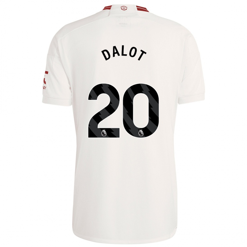 Kobiety Diogo Dalot #20 Biały Trzeci Komplet Koszulka 2023/24 Koszulki Klubowe