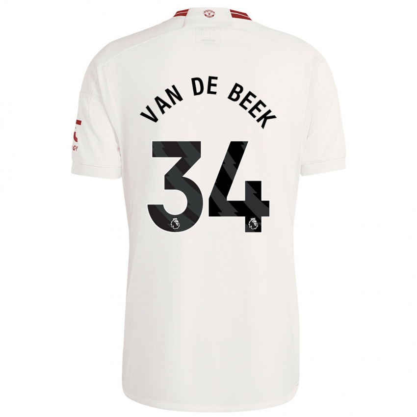 Kobiety Donny Van De Beek #34 Biały Trzeci Komplet Koszulka 2023/24 Koszulki Klubowe