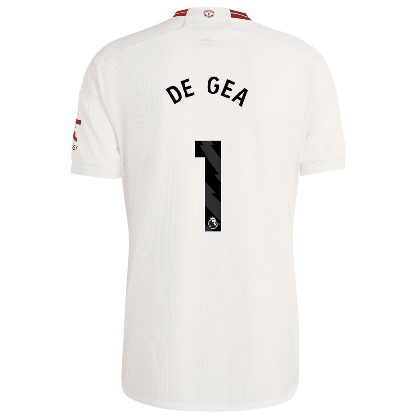 Kobiety David De Gea #1 Biały Trzeci Komplet Koszulka 2023/24 Koszulki Klubowe